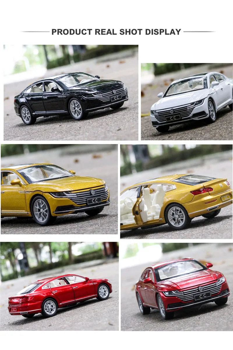 1:32 CC VW Volkswagen CC Diecast مقياس معدني سيارات لعبة نماذج 6 أبواب قابلة للفتح نموذج الصوت والضوء التراجع SUV لعب للأطفال