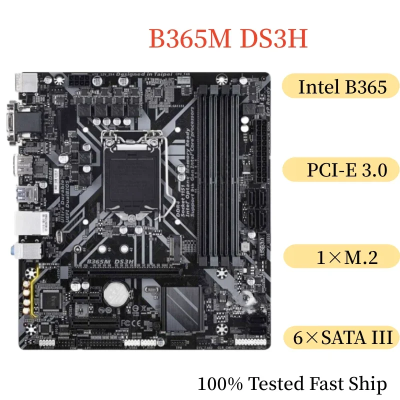 For GIGABYTE B365M DS3H Motherboard 64GB LGA1151 DDR4 Micro ATX Mainboard 100% Tested Fast Ship