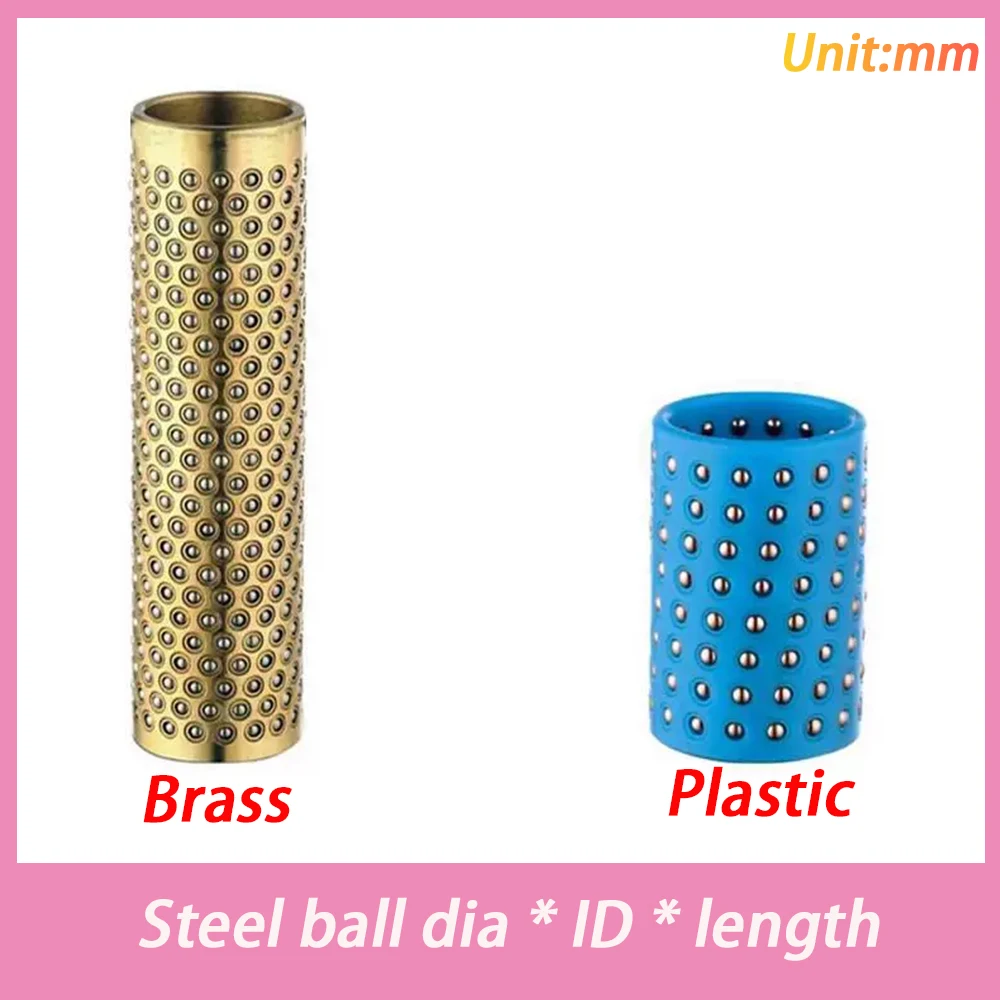 1pcs Plastic/Brass Ball Bushing Cage Steel Ball Sliding Sleeve Steel Inner Guide Column Guide Sleeve Bearing Mold Parts 2*16*30