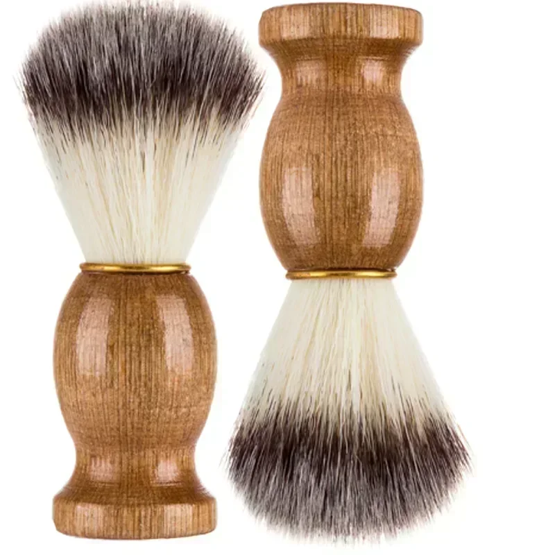 Natural Badger Hair Men's Shaving Brush Barber Salon Men Facial Beard Cleaning Appliance Shave Tool Razor Brush with Wood Handle