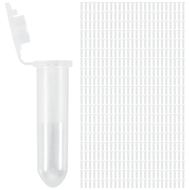 500Pcs 2Ml Micro-Centrifuge Tube Test Tube Vial Clear Plastic Vials Container Snap Cap For Laboratory Sample Storage-AC17