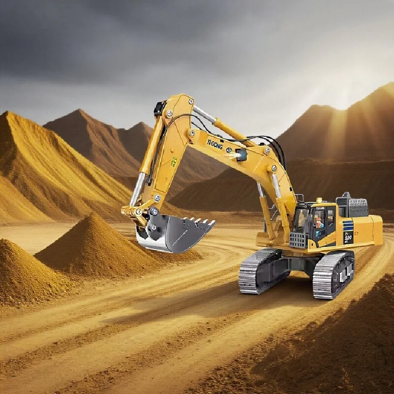 New In Stock Yigong 1/50 Scale Remote Control Excavator Alloy Bucket Simulation Engineering Vehicle RC Construction Digger Toy