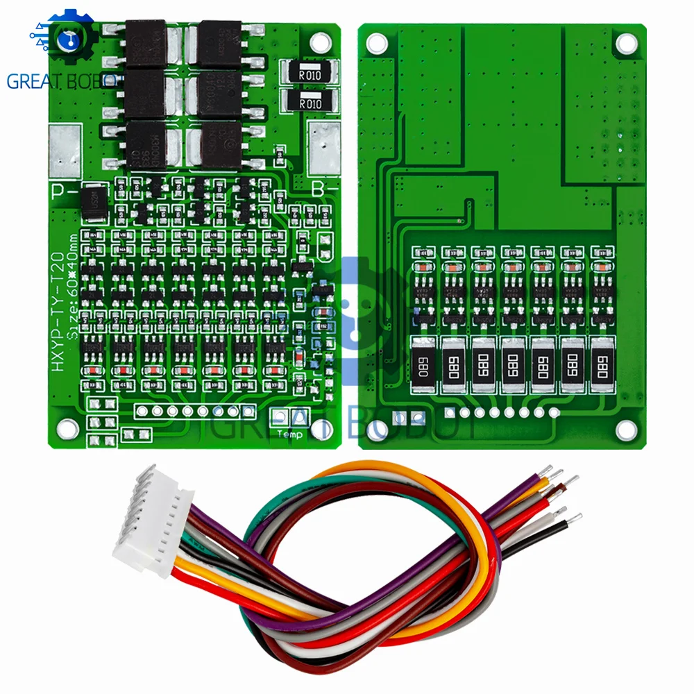 BS7S 7S BMS Module, 25.9V 29.4V 15A Current Limit 18650 Lithium Battery Protection Board
