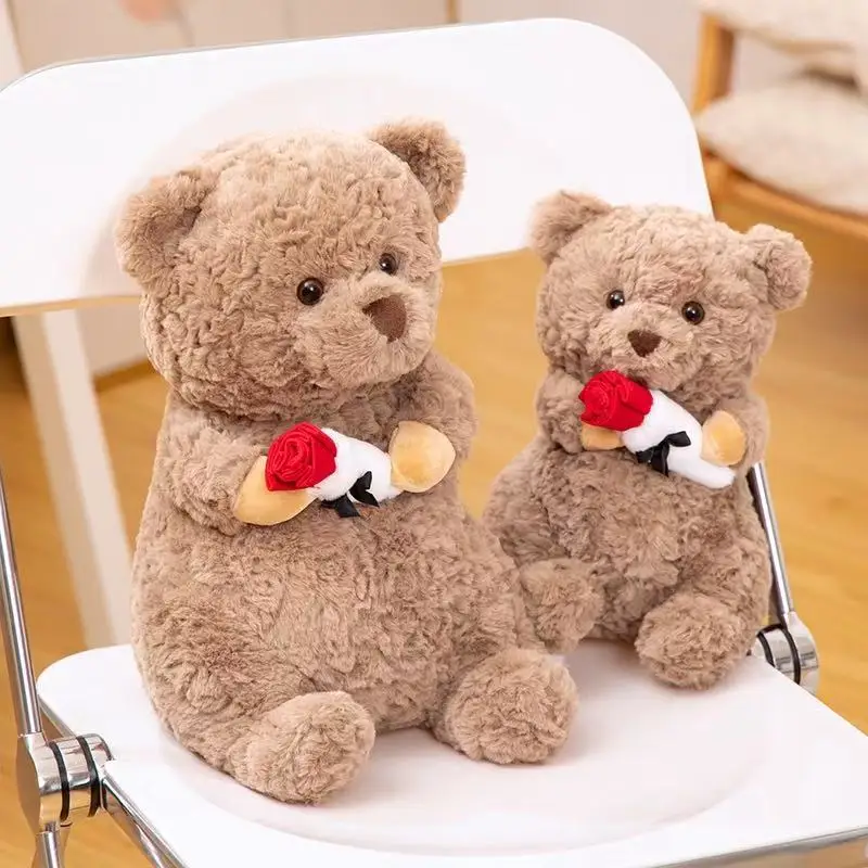 

Плюшевая игрушка-медведь из роз, 25/33 см, на День святого Валентина, мультяшный аниме-стиль, милая подушка, подарок для девушки, забавная кукла