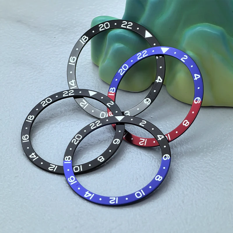 Flat Aluminium Watch Bezel Insert Ring 38mmx31.5mm for SKX007 SKX009 SRPD Compatible with NH36 NH35 Movement Watch Refit Parts