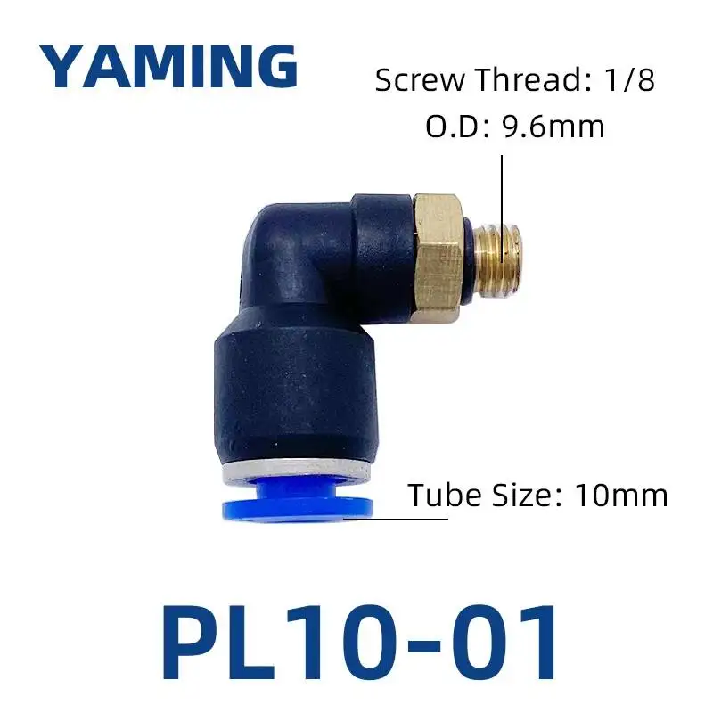 PL6-03 PL8-M5 PL10-02 PL12-04 Pneumatic Connector 90 Degree PL Trachea Elbow Air Fittings Hose Connectors Square Thread
