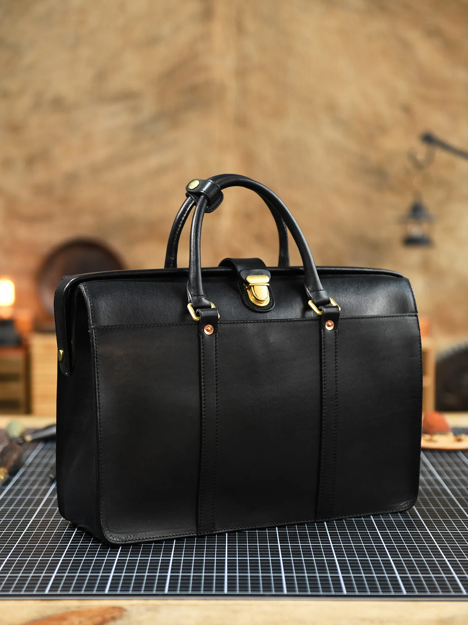 PNDME business fashion handmade luxury genuine leather men women's briefcase designer first layer cowhide laptop doctor handbag