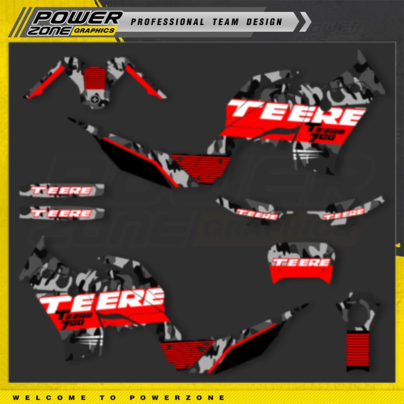 POWERZONE Custom Graphics Adhesive Decals Sticker Kits DECO Dekor For YAMAHA T700 2018-2023 TENERE T700 Name Number Customize