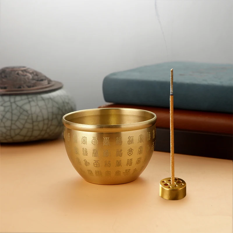 Chinese Style Brass Incense Burner Brass Gourd&9 Holes Incense Holder Incense Plate Ash Catcher Buddhism Supplies Home Decor