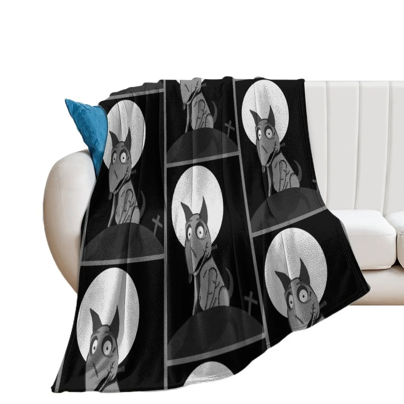 

frankenweenie sparky in the moonlight Throw Blanket Beach Soft Big for babies Blankets