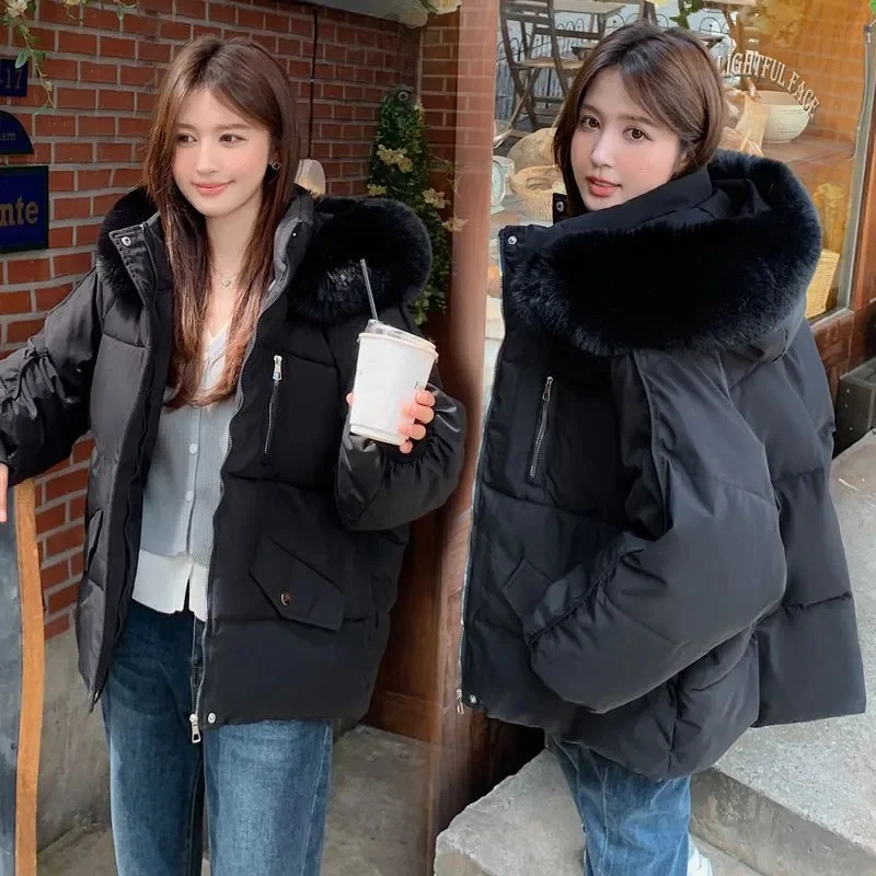 Winter Coat Female Jacket New 2024 New Korean Hooded Parka Warm Big Fur Winter Jacket Women Wadded Ladies Women\'s down jacket