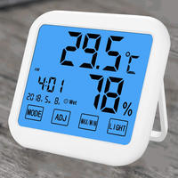 Portable Indoor Digital Hygrometer Thermometer Smart Touchscreen Design Easy to Stand Or Wall Mount White No