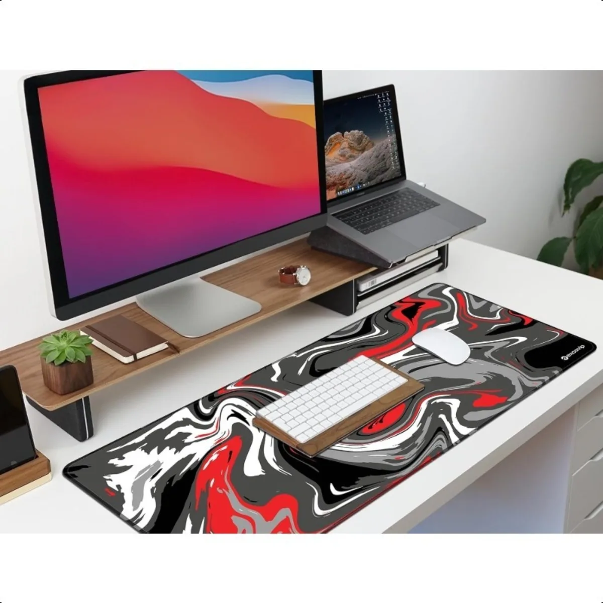 

Коврик для мыши для геймеров, премиум-класса, резиновый, с гладкой поверхностью, моющийся, водонепроницаемый, красный