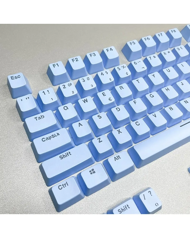 

Pastel Blue Brazilian Portuguese Keycaps Translucent 104 Keys Mechanical Keyboard Full Set