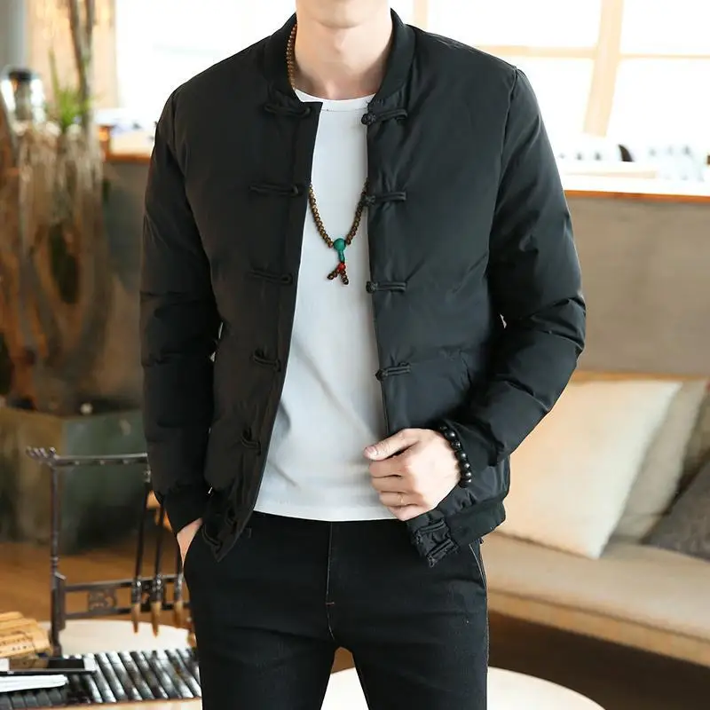 Winter KPOP Fashion Style Harajuku Slim Fit Tops Loose All Match Casual Thickening Outerwear Retro Button Long Sleeve Padded