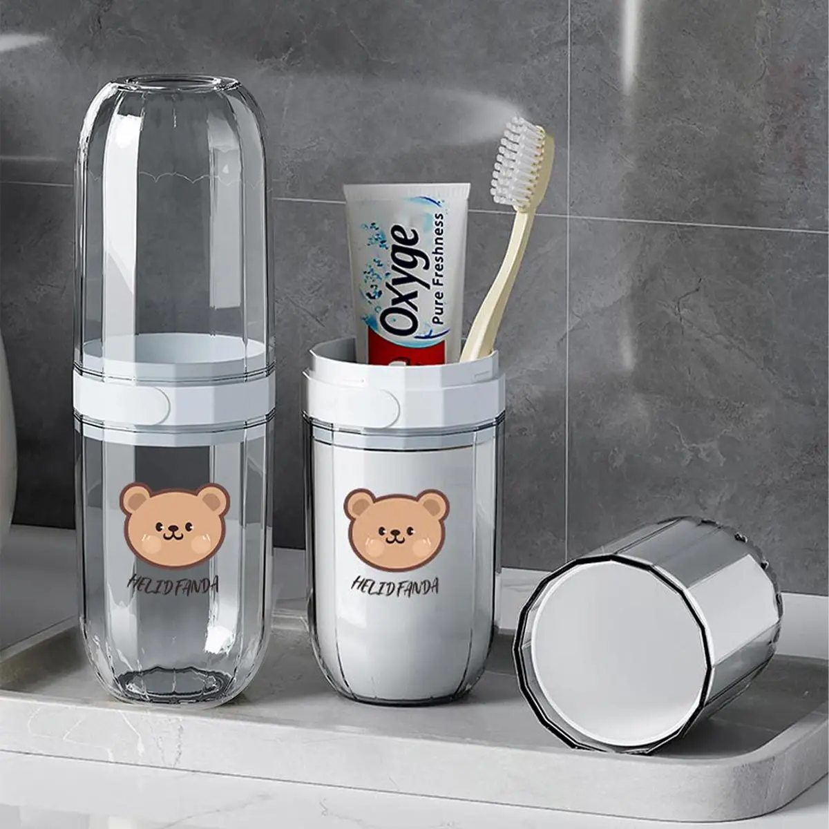 WORTHBUY Travel Mouthwash Cup Portable Washing Cup Toothbrush Toothpaste Organizer Box Student Dormitories Bathroom Accessories