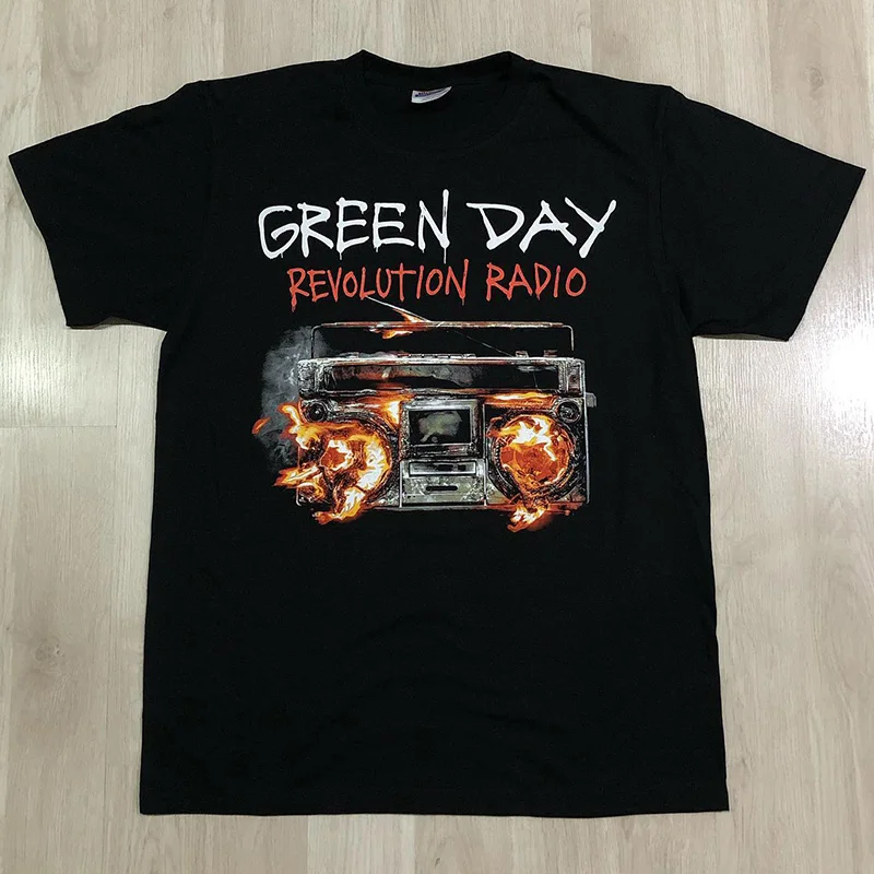 

2025 Green Day American Retro Punk Rock Short Sleeve Men and Women FOG Street Fashion Brand Pure Cotton T-shirt High Quality