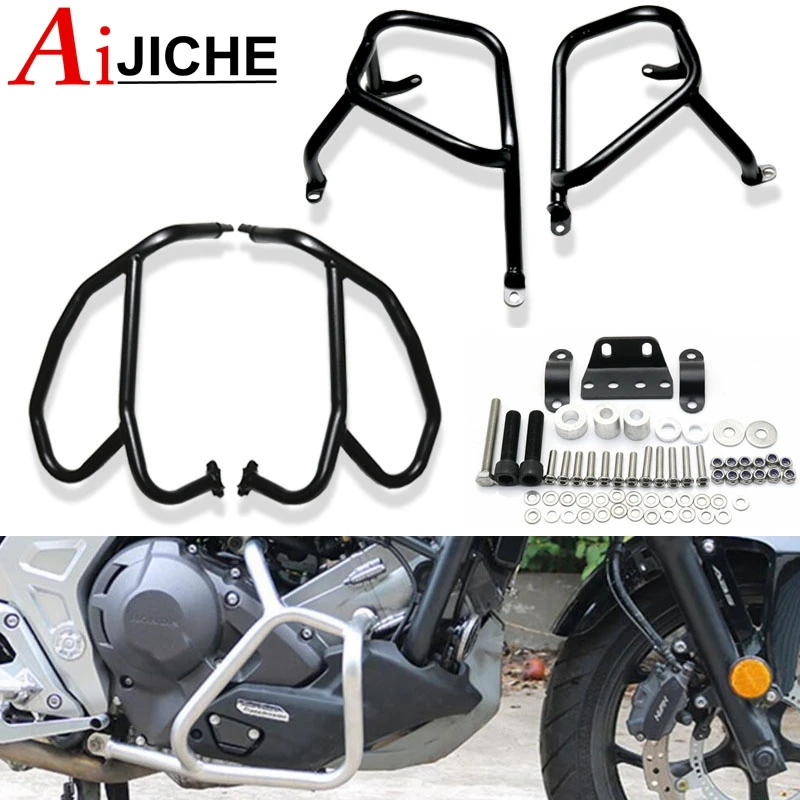 

Motorcycle Upper Lower Crash Bar Frame Engine Protection Guard Bumper Protector For HONDA NC750X NC 750X 2021 2022 2023