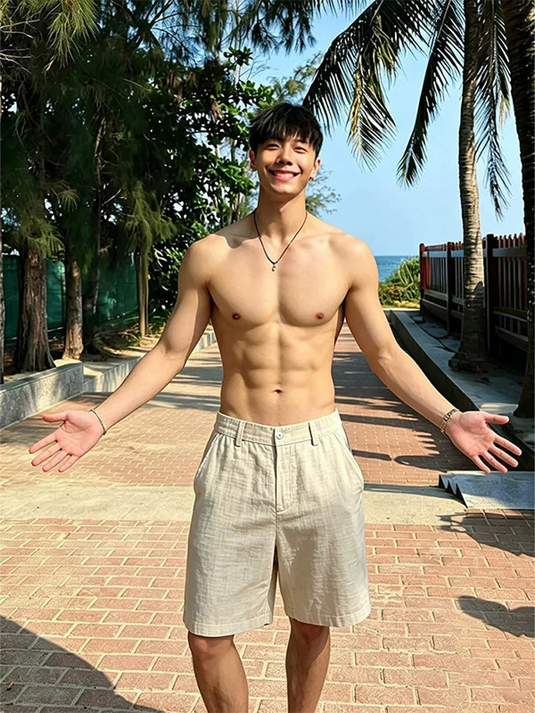 Cleanfit Ice Silk Five-Quarter Length Men's Shorts Casual Summer Thin Breathable Linen-Like Beach Vacation Shorts