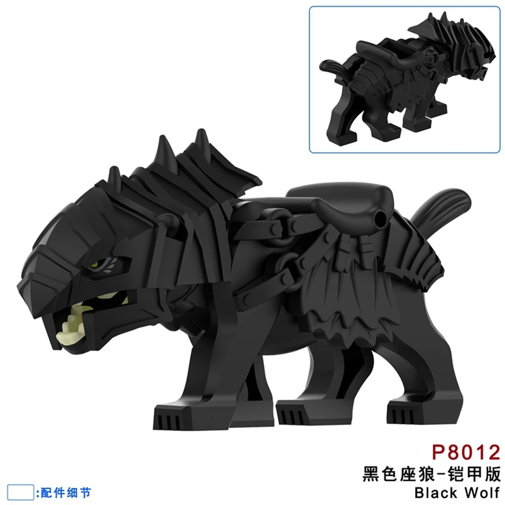 Loup de guerre militaire de l'armée médiévale, assembler MOC, blocs de construction en briques, jouets pour enfants, cadeau de noël ﻿