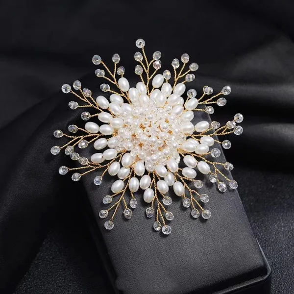 Elegant Silver Color Bowknot Simulated Pearl Brooch Lapel Pin For Women Simple Dress Coat Cardigan Wedding Jewelry Gifts