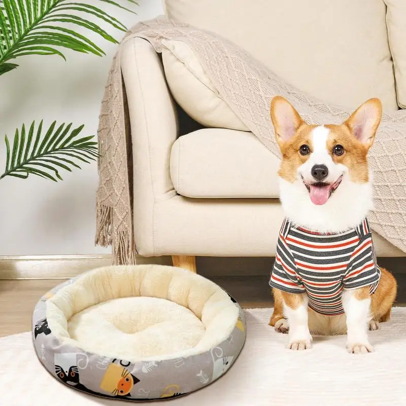 

Comfortable round cat bed puppy sleeping nest suitable for indoor cats and dogs warm and comfortable soft round pet nest