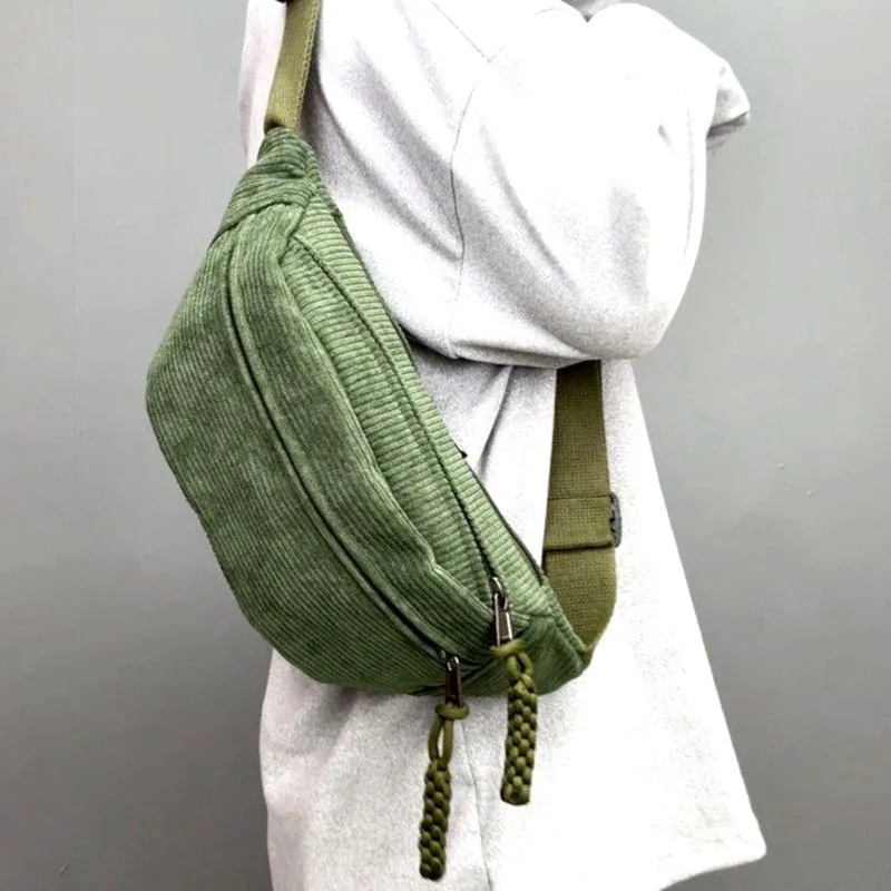 Casual Cord Gürtel Taschen für Frauen Mode Fanny Pack Weibliche Banane Taille Tasche Hüfte Geldbörse Schulter Crossbody Brust Tasche Tasche