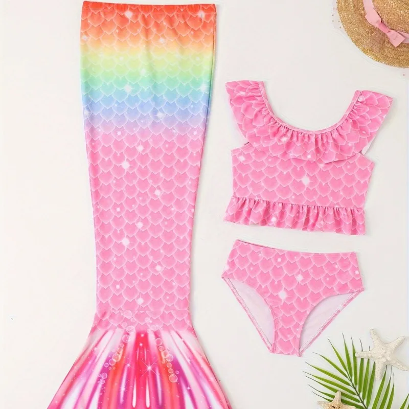 

The Little Mermaid Cosplay Costume Top Underpants Skirt Fish Pink Clothes for Women Summer Stage Performance Outfits