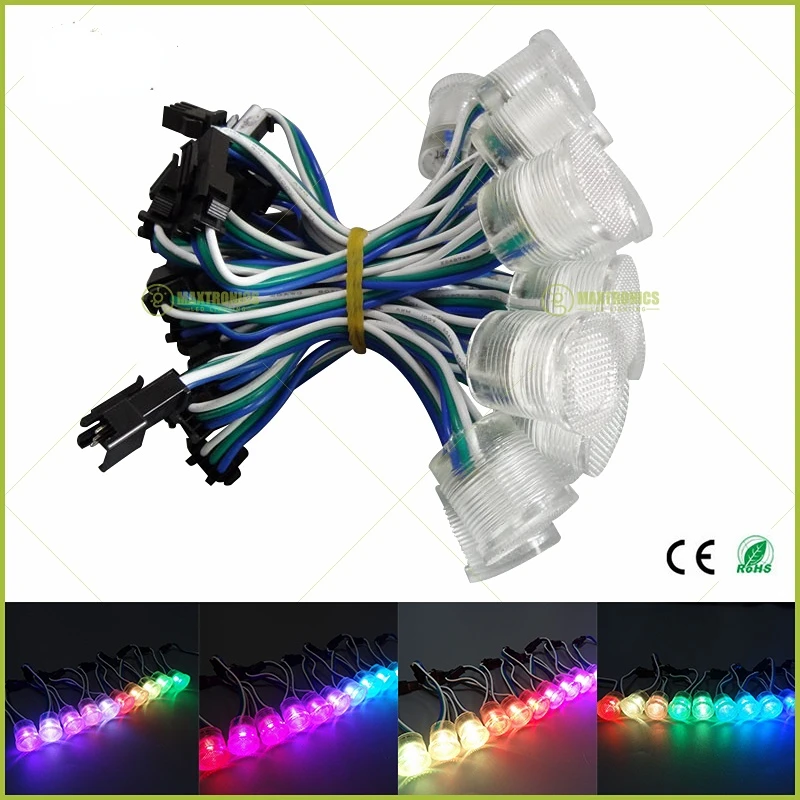 جديد 20 قطعة/الوحدة 20 مللي متر DC5V WS2811 LED بكسل مقاوم للماء نقطة ضوء قطر SMD5050 RGB 1 المصابيح WS2811 IC LED بكسل سلسلة وحدة