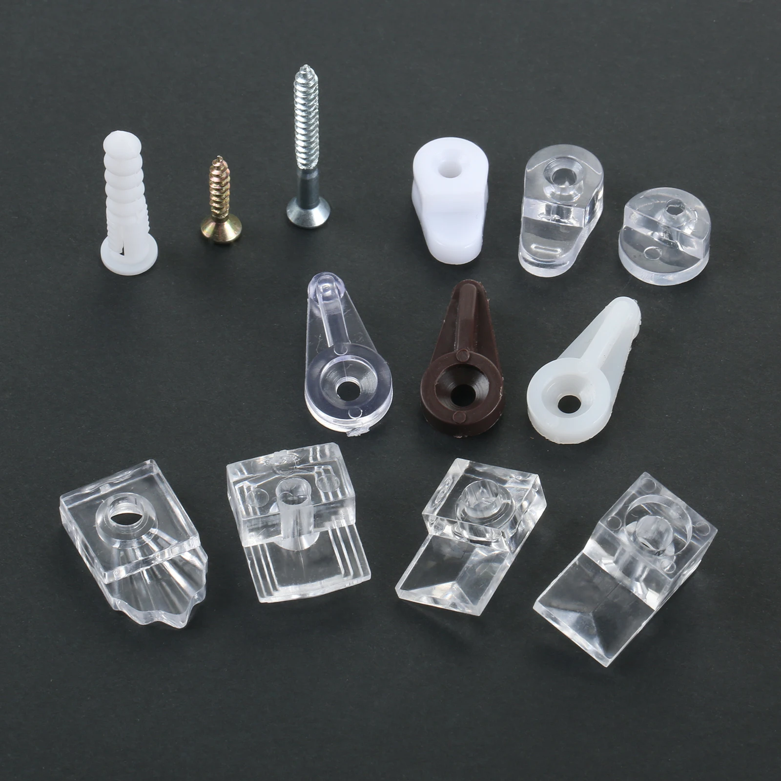 10Pcs Plastic Glass Retainer Clips Mirror Clamp Wardrobe Fixing Bracket Holder Buckle Cupboard Shelf Support Furniture Connector