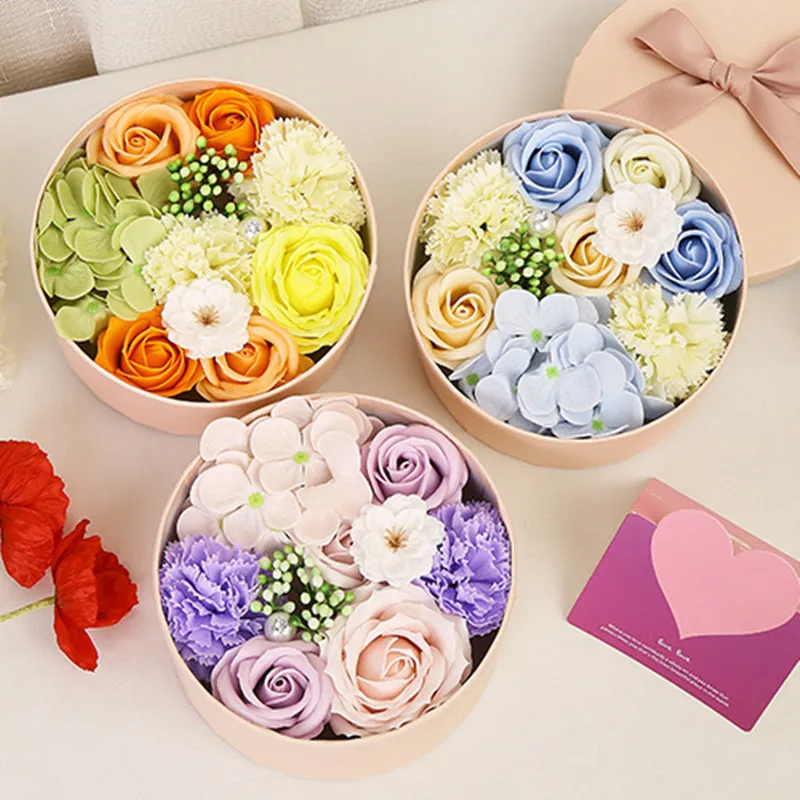 Soap Flower Gift Box For Woman's Day Mother's Day Rose Carnation Bathroom Decoration Mother's Day Gift Girl Friend Artificial