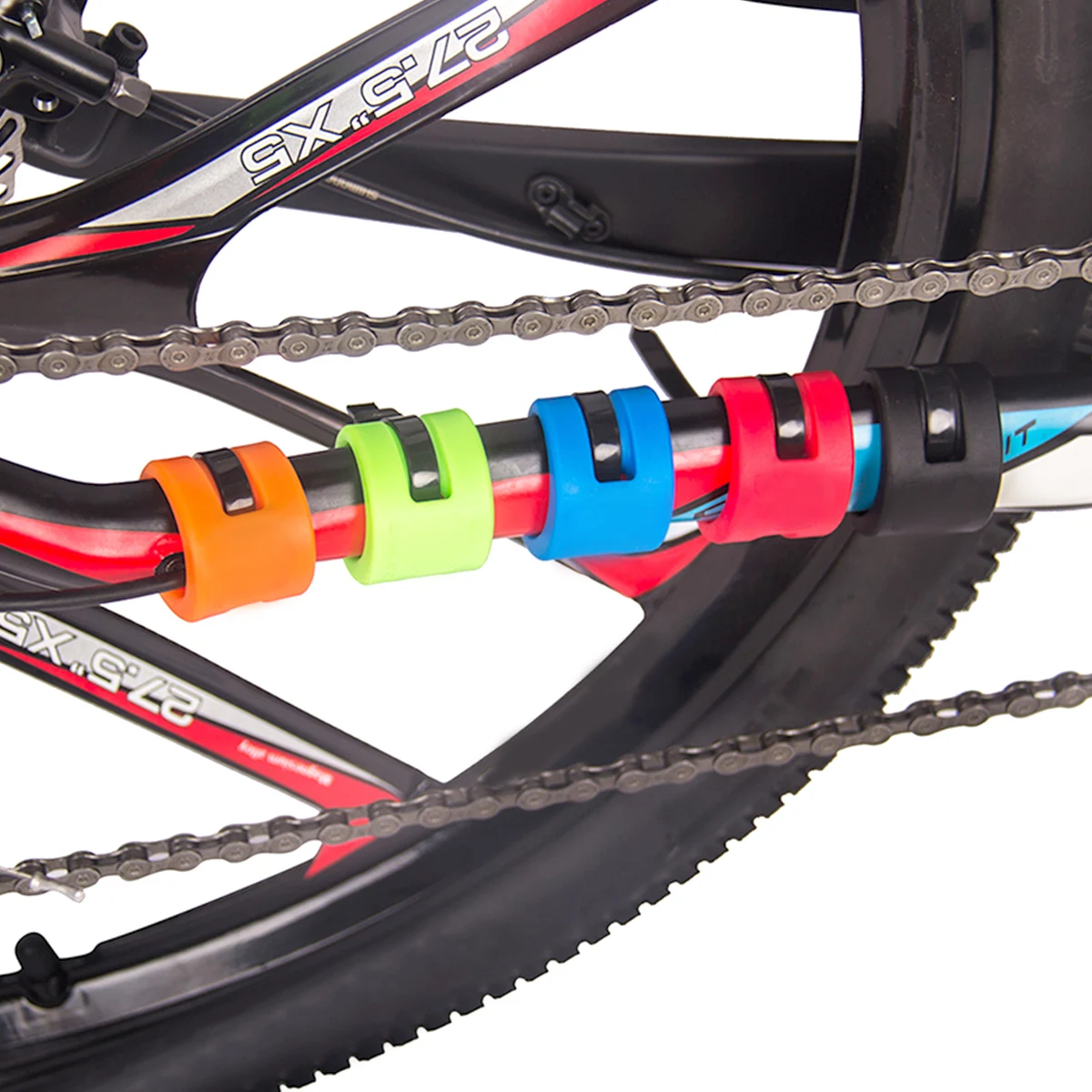 

4 pcs Rear Fork Chain Protector Anti Collision Rings Lightweight Durable Rubber Material Bike Accessories Mountain Bicycle