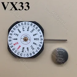 New Vx33 Movement Electronic Double Calendar Vx33e Quartz Movement Three-Pin Watch Accessories