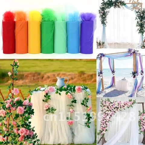 Tutu Fabric Organza Spool 15cm*25Yards Tulle Roll Wedding Birthday Decor Baby Shower DIY Crafts Party Backdrop Supply