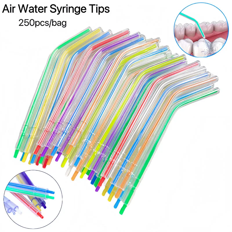 100pcs/bag Dental Air Water Syringe Tips With Plastic Core Nozzles Tubes Disposable 3 Way Triple Teeth Whitening Dentistry Tools
