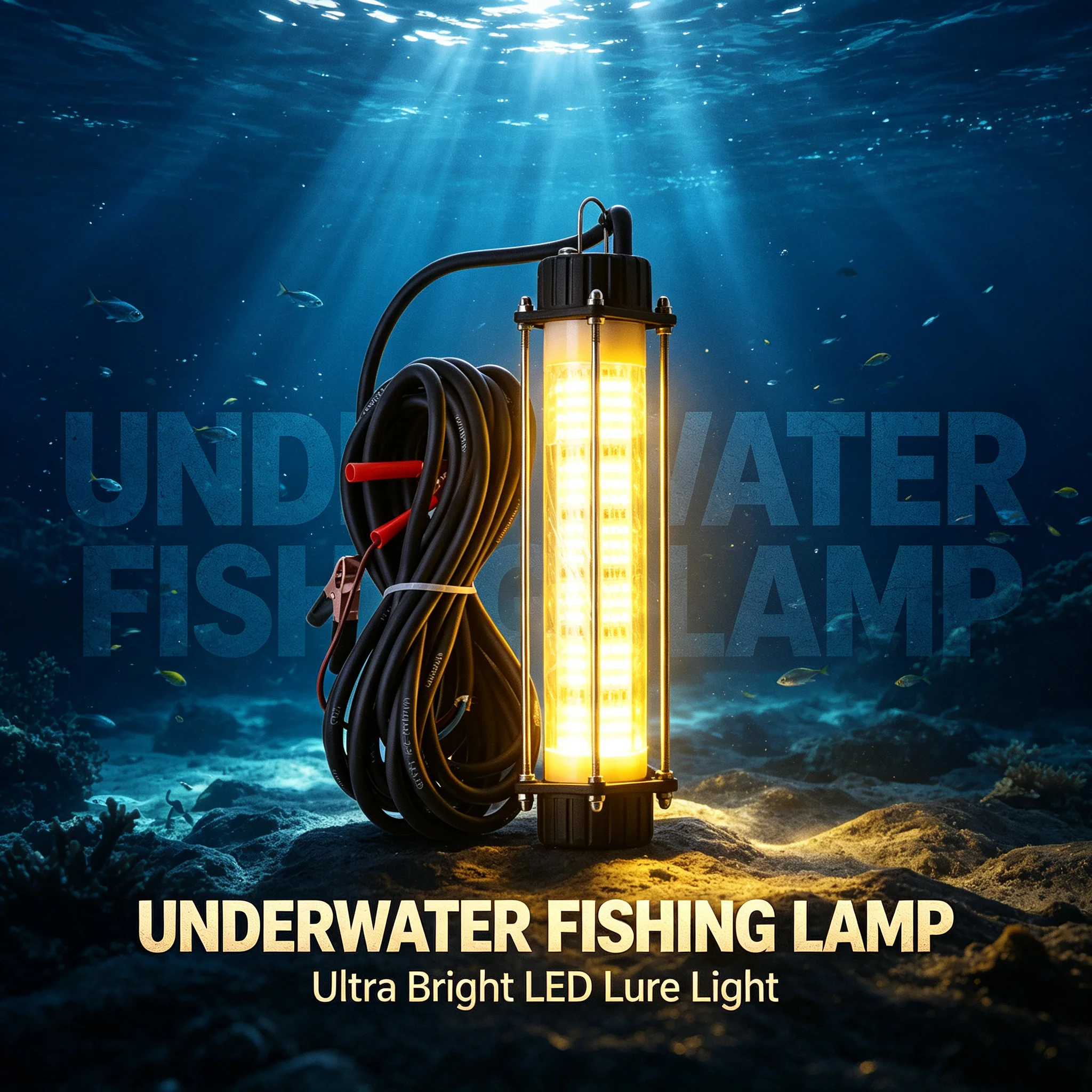 120W 180W Unterwasser-Angelleuchte LED Tauchlampe zur Fischlockung 12V Tiefsee-Nachtangel-Köderlicht mit Clips – Detail 3