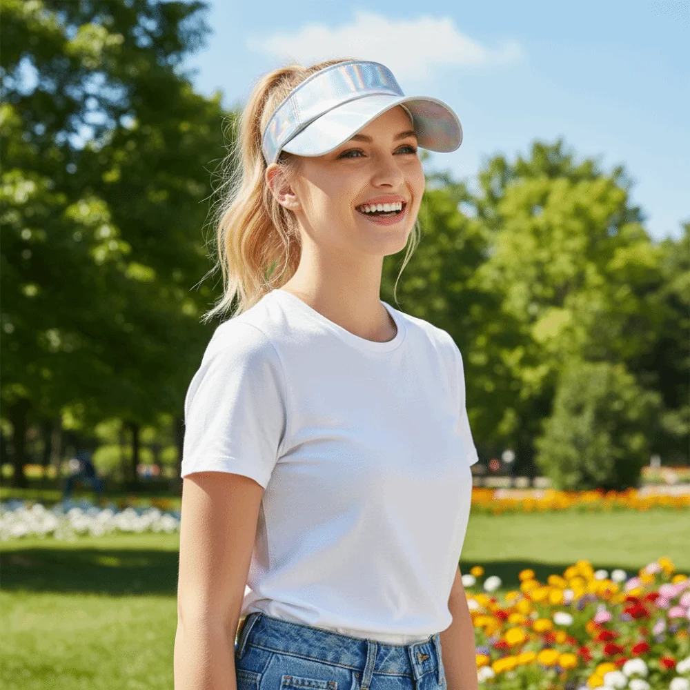 Fashion Laser Baseball Cap Adjustable Breathable Duck Tongue Hat Hollowed-out Top Empty Hat Outdoor Sport