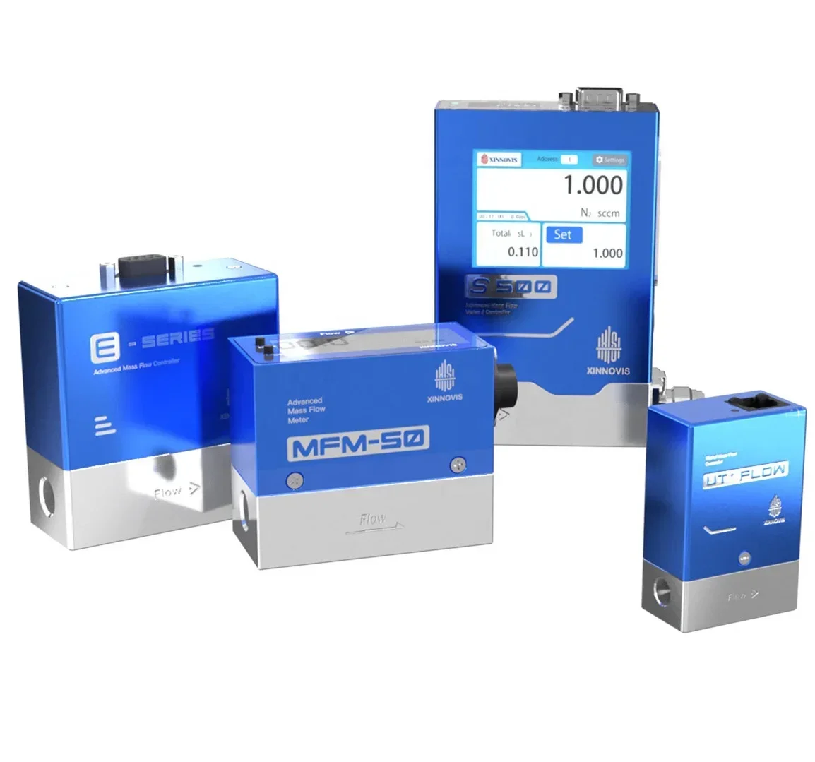 M عالية الدقة MFM-50 MEMS الغاز/N2/H2/Air/O2/CO2/He/Ar/CH4 مقياس التدفق الشامل مع RS485/4 ~ 20mA Xinnovis شاشة الكريستال السائل OEM المدعومة