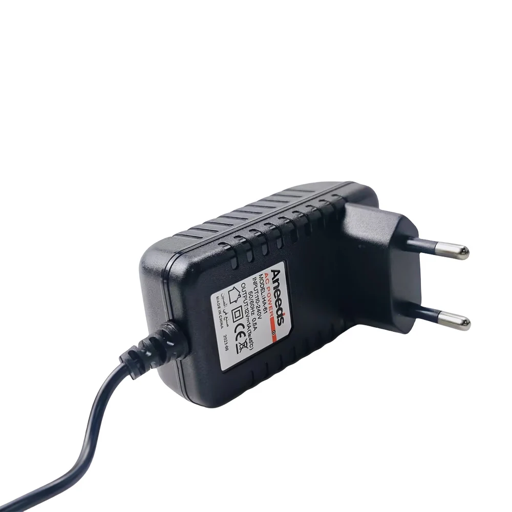110-240 فولت 50/60 هرتز 0.5A 1A التيار المتناوب محول الطاقة الاتحاد الأوروبي التوصيل إمدادات الطاقة المدخلات محول الطاقة الناتج 12 فولت 1A محول 2 متر طول