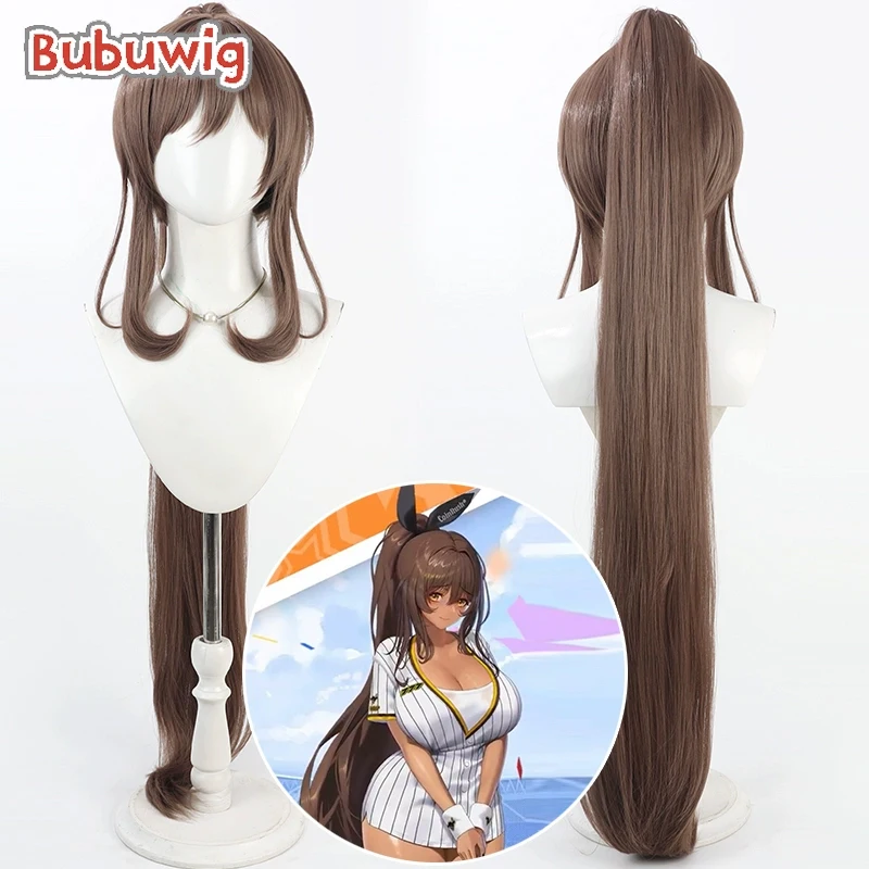 Bubuwig Synthetic Hair Noir Cosplay Wigs Nikke The Goddess Of Victory Noir 100cm Long Straight Brown Ponytail Wig Heat Resistant