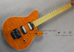 Classic Electric Guitar, ERN Orange Guitar, Quilted Maple Top,Specially Bridge, Acrylic Pickups, Chrome Button