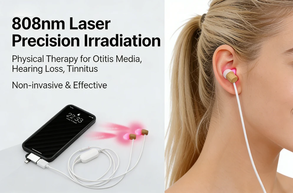 New Upgraded 808nm Ear Canal Laser, Soothes Otitis Media and Improves Tinnitus, Portable Home Hearing Care Device