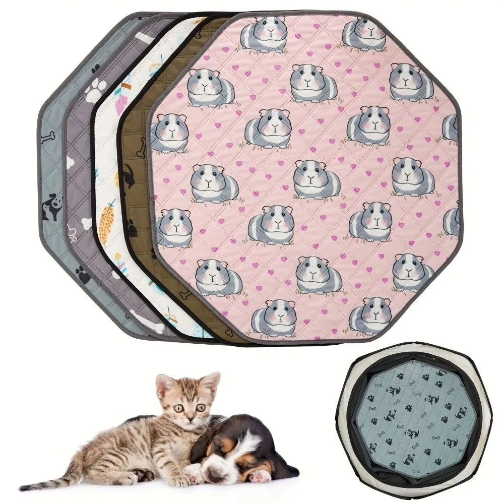 Pet Car Seat Cover Anti Slip Octagonal Dog Urine Pad Absorbent Washable Pet Diaper Mat Reusable Dog Pee Pads Pet Car Seat Cover