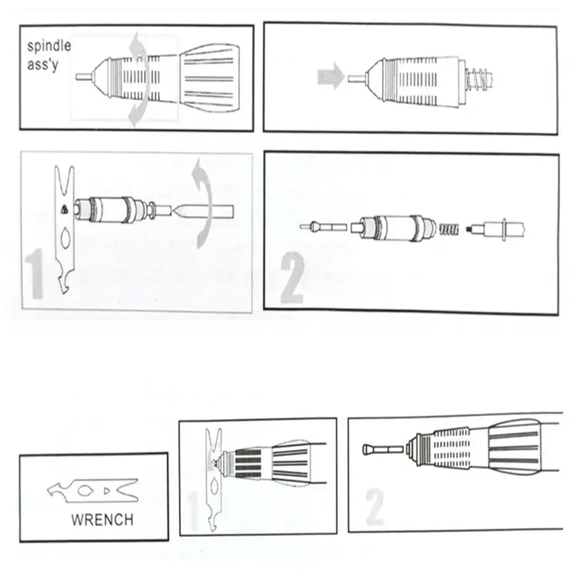 STARKE 210 Marathon nagel bohrer stift schlüssel für 102L 105L elektrische nagel bohrer reparatur wrench werkzeug ausrüstung griff entfernung teile