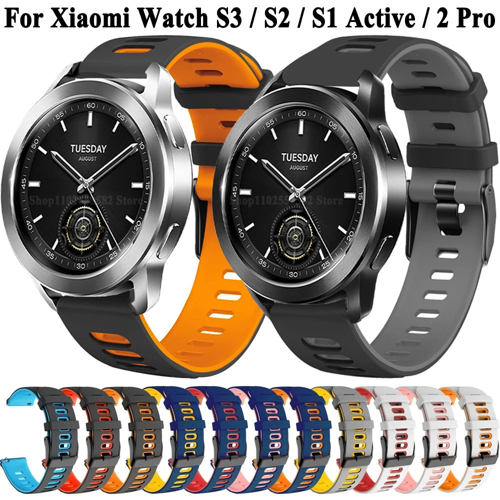 

Ремешок силиконовый для Xiaomi Watch S3/S2/S1 Active/Xiaomi Watch 2 Pro, спортивный сменный Браслет для наручных часов, 22 мм