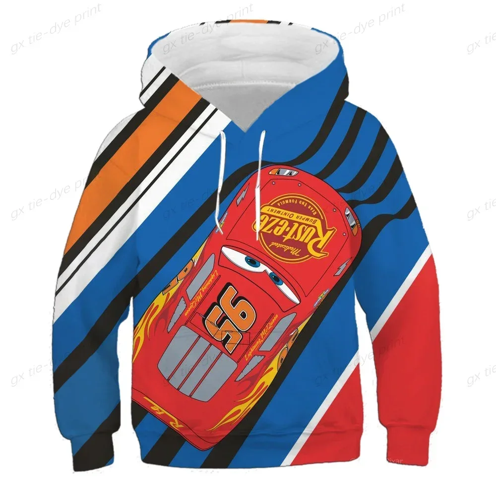 Pixar Cars felpa con cappuccio bambini Cartoon Lightning McQueen bambini maglietta a maniche lunghe vestiti per neonati felpe con cappuccio per