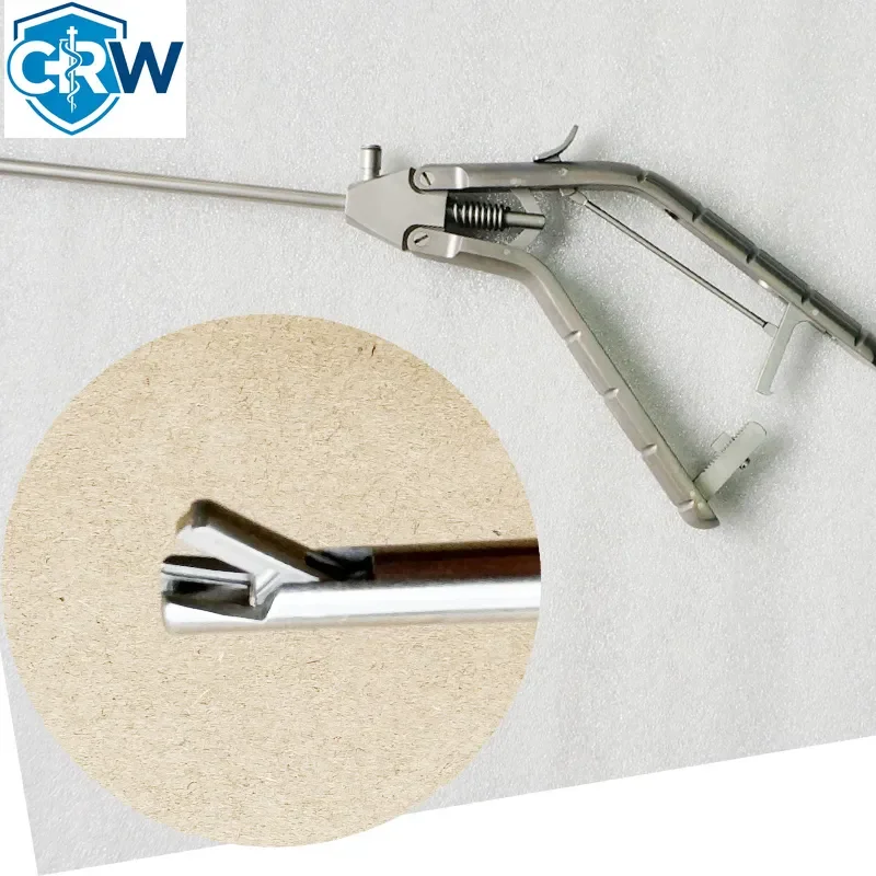 CRW Bestselling Abdominal Surgery Titanium Pistol Handle Holder, Curved Right Jaw,5mm Holder Laparoscopie
