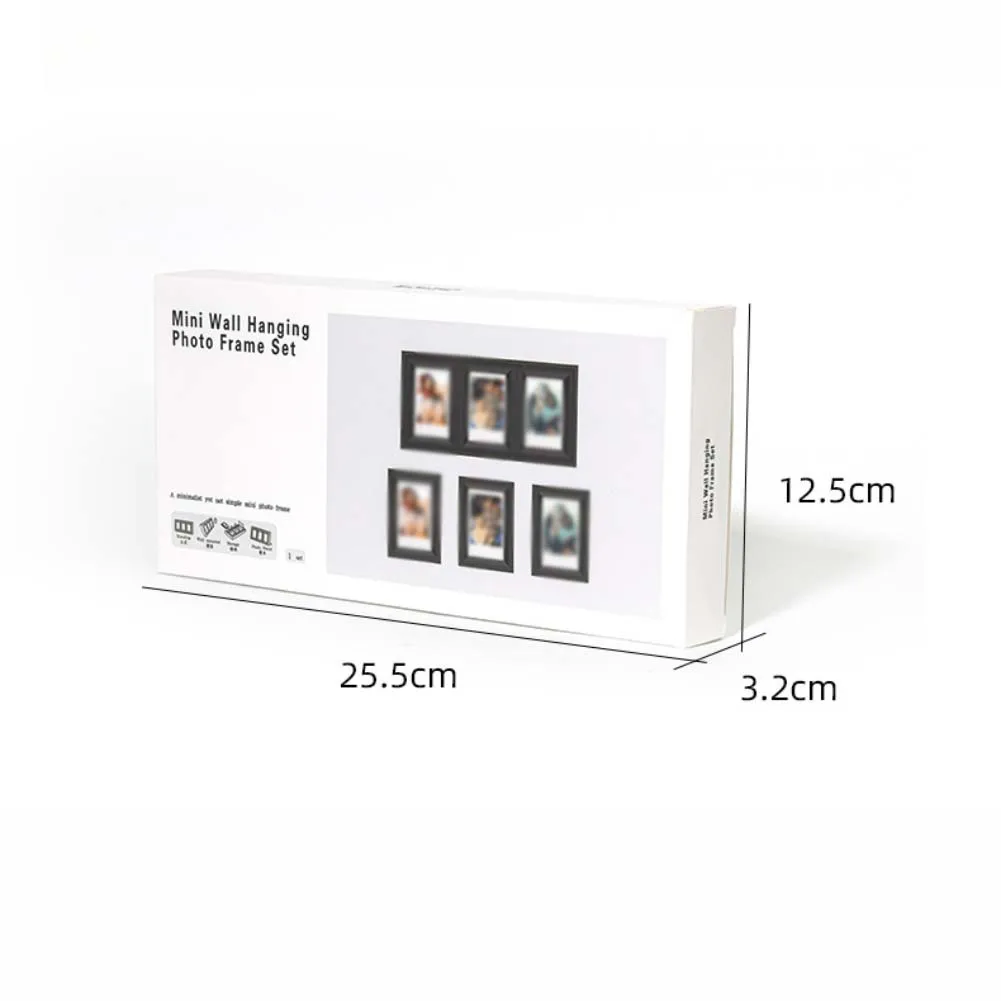 1 Piece Black Retro 3-Grid Photo Frame For Instant 3-Inch Photos Wall Hanging Plastic Picture Frame Home Decor