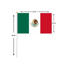10 Pcs/lot Mexico Hand Waving Flags 14x21cm Mexico Flag Wholesale