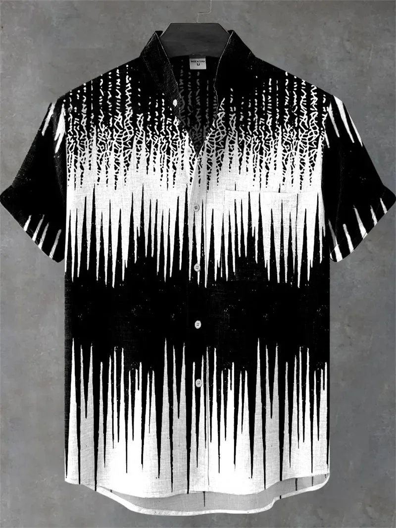 New Summer Hawaiian Short sleeved Shirt Men's 3D Pattern Printed Weiyi Beach Fashion Top Casual Short sleeved Shirt